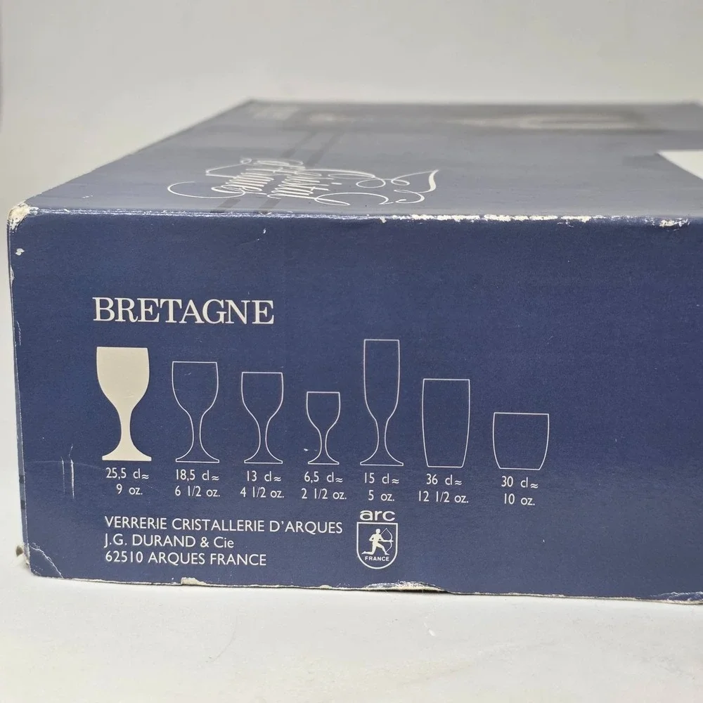 Cristal d'Arques Bretagne Durand Wine Glasses Clear Cut Crystal Elegant Vintage